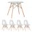 Обеденная группа Eames D80 стеклянный, 4 прозрачных стула Eames Обеденная группа Eames D80 стеклянный, 4 прозрачных стула Eames