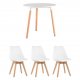 Обеденная группа Стол Eames DST, 3 стула Frankfurt белый