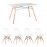 Обеденная группа Стол Eames DSW Rectangle белый, 4 стула стула Eames DSW белый Обеденная группа Стол Eames DSW Rectangle белый, 4 стула стула Eames DSW белый