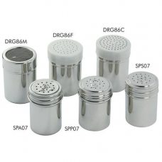 Емкость для сыпучих продуктов с мелкой сеткой 0,24л d6см h8,5см, нержавеющая сталь с пластиковой крышкой DR