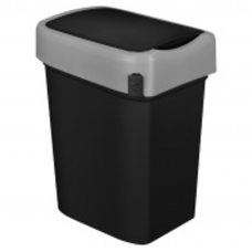 Бак для мусора 'SMART BIN' 25л (333x269x457мм), с крышкой 'маятник' (черный) 435289913, (коробка 6 шт.)