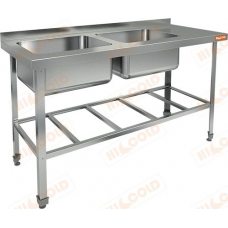 Ванна моечная 2-х секционная HICOLD НСО2М-14/6БРЛ ЭЦ Ванна моечная 2-х секционная HICOLD НСО2М-14/6БРЛ ЭЦ