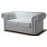 Диван для клуба Честер двухместный 185x85x85 см цвет белый