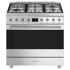 Варочный центр C9GMX2 нерж. сталь с черным стеклом SMEG