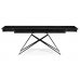 Стеклянный стол Блэкберн 140(200)х80х75 черный мрамор / черный Стеклянный стол Блэкберн 140(200)х80х75 черный мрамор / черный