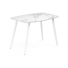 Стеклянный стол Эмма белый мрамор / белый Стеклянный стол Эмма белый мрамор / белый
